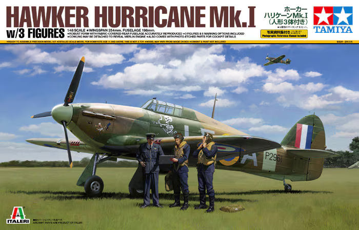 Tamiya 1:48 Hawker Hurricane Mk.1 w.3 Figures