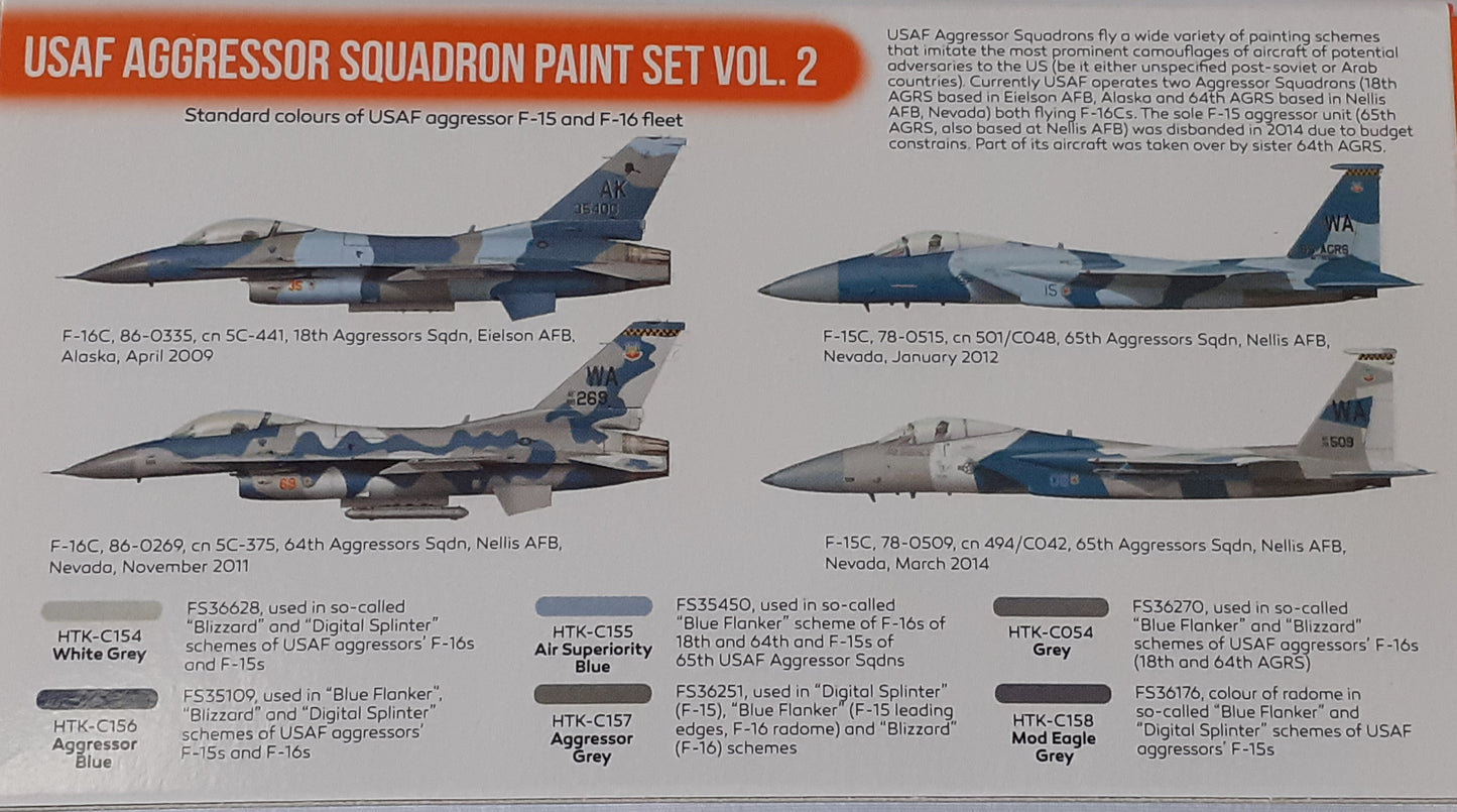 Hataka (orange line) USAF Aggressor Squadron Paint Set Vol.2