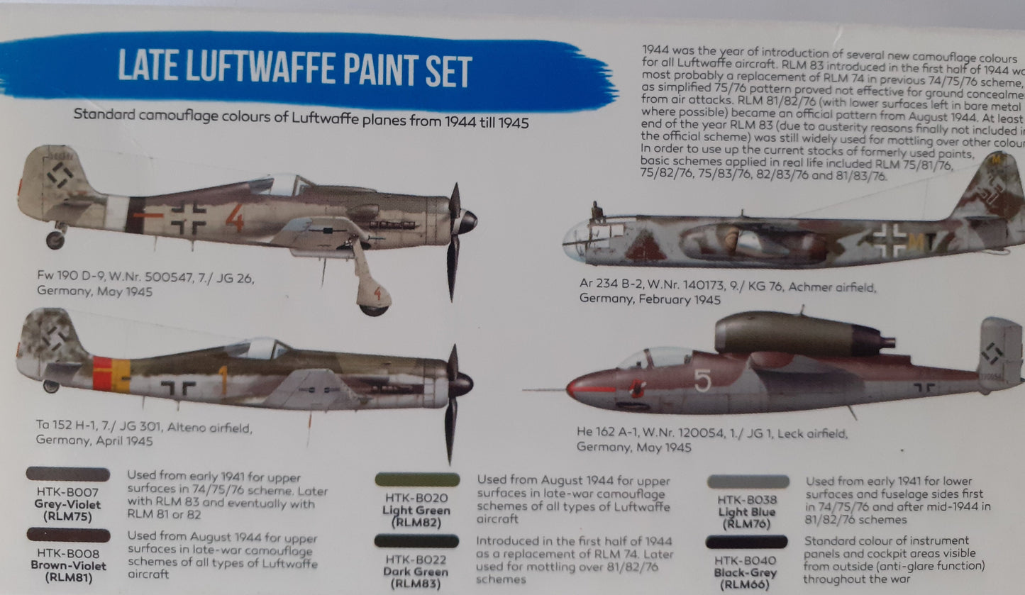 Hataka (blue line) Late Luftwaffe Paint Set