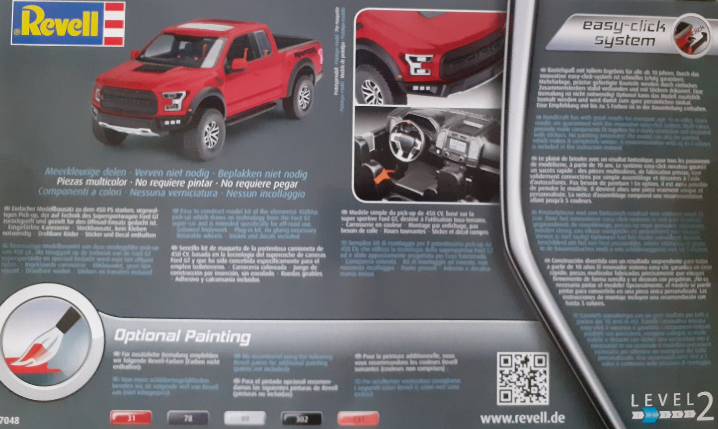 Revell 1:25 Ford F-150 Raptor Easy click system