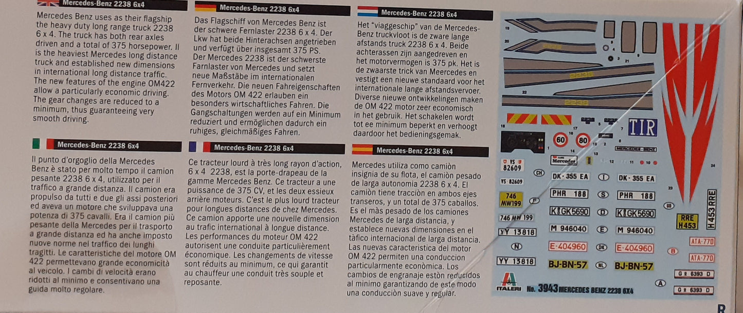 Italeri 1:24 Mercedes-Benz 2238 6x4