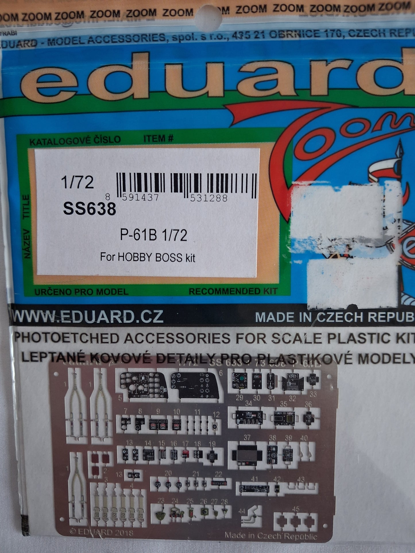 Eduard 1:72 P-61B Photo Etch Detail Kit
