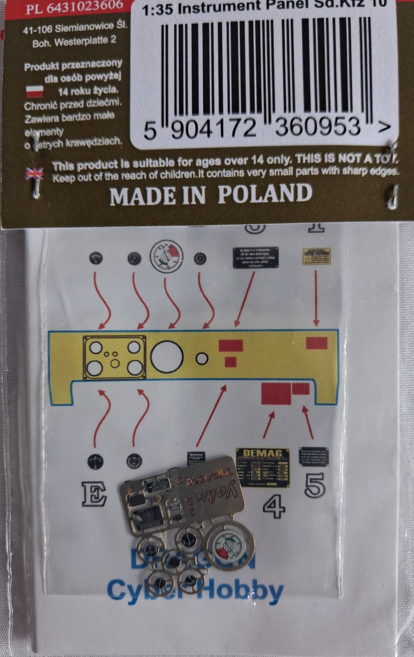 Yahu 1:35 Instrument Panel Sd. Kfz.10