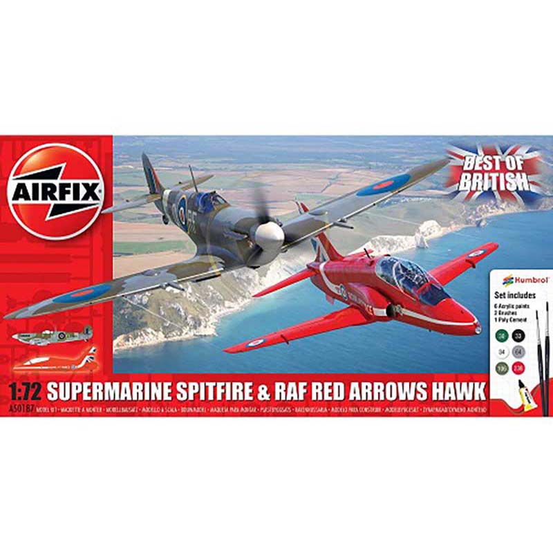 Airfix 1:72 Supermarine Spitfire & RAF Red Arrows Hawk