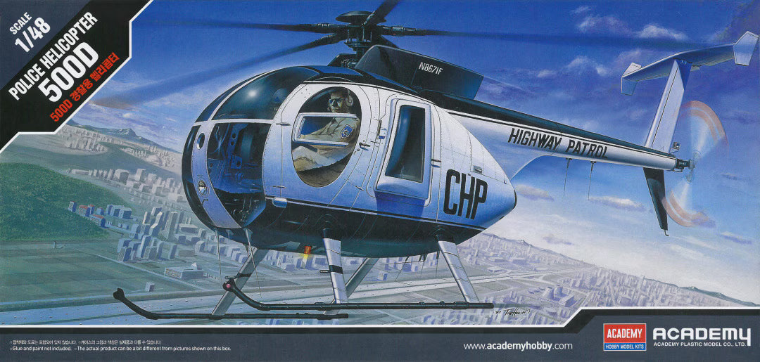 Academy 1:48 500D Police Helicopter Hughes