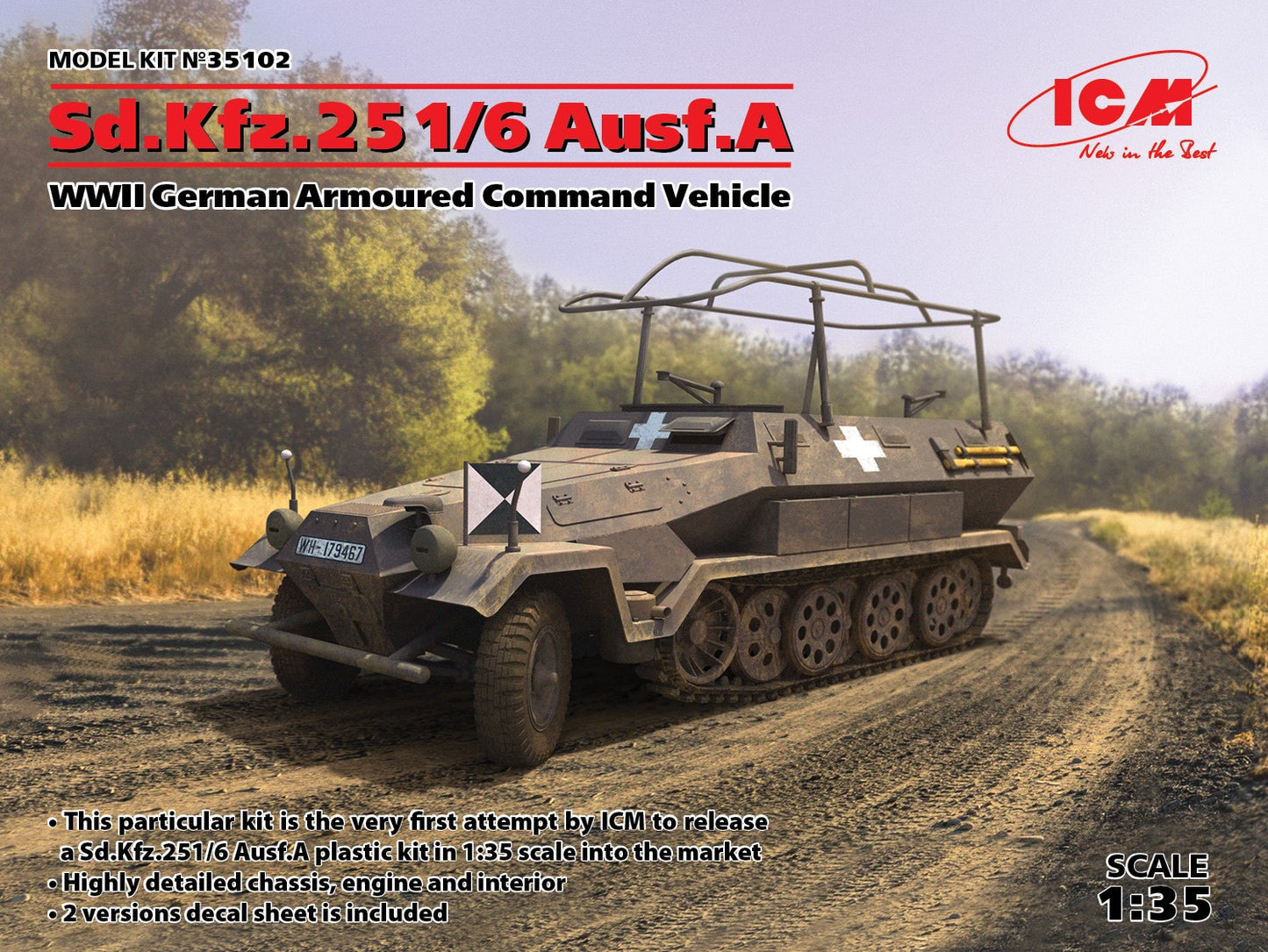 ICM 1:35 Sd.Kfz.25 1/6 Ausf.A WWII German Armoured Command Vehicle