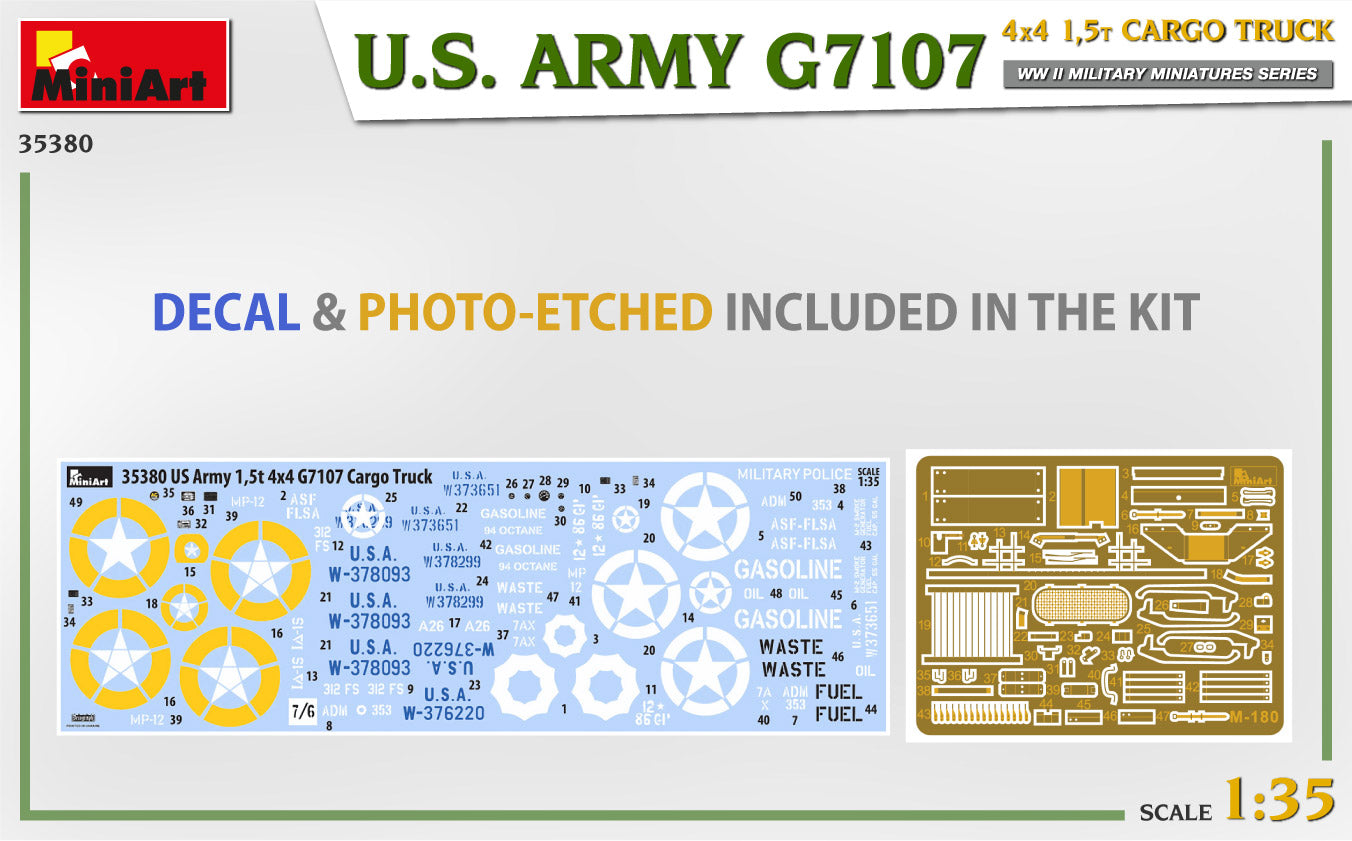 MiniArt 1:35 US Army G7107 4x4 1.5T Cargo Truck