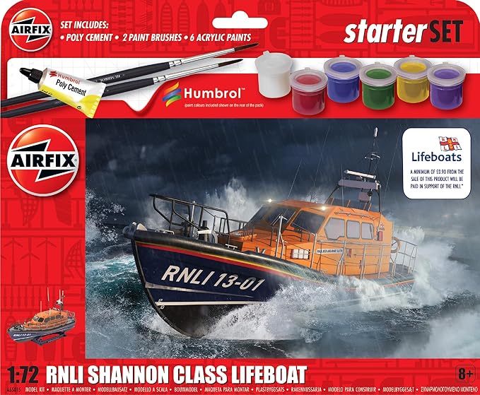 Airfix 1:72 RNLI Shannon Class Lifeboat Starter Set