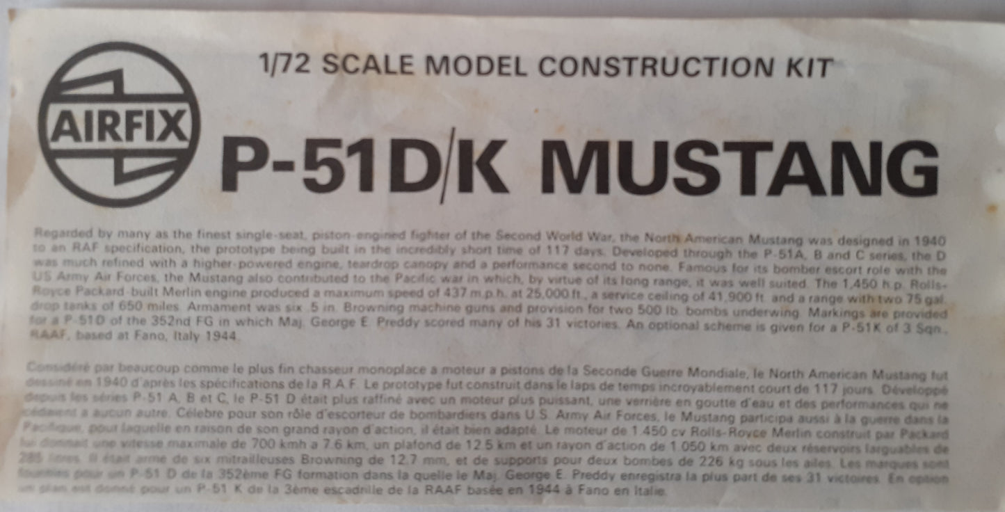 Airfix 1:72 North American Mustang P-51D/K