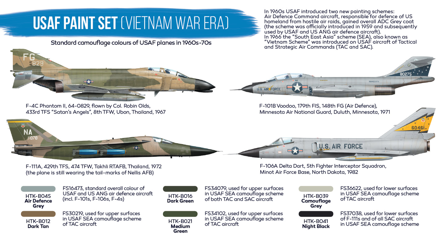 Hataka (blue line) USAF paint set (Vietnam War Era)