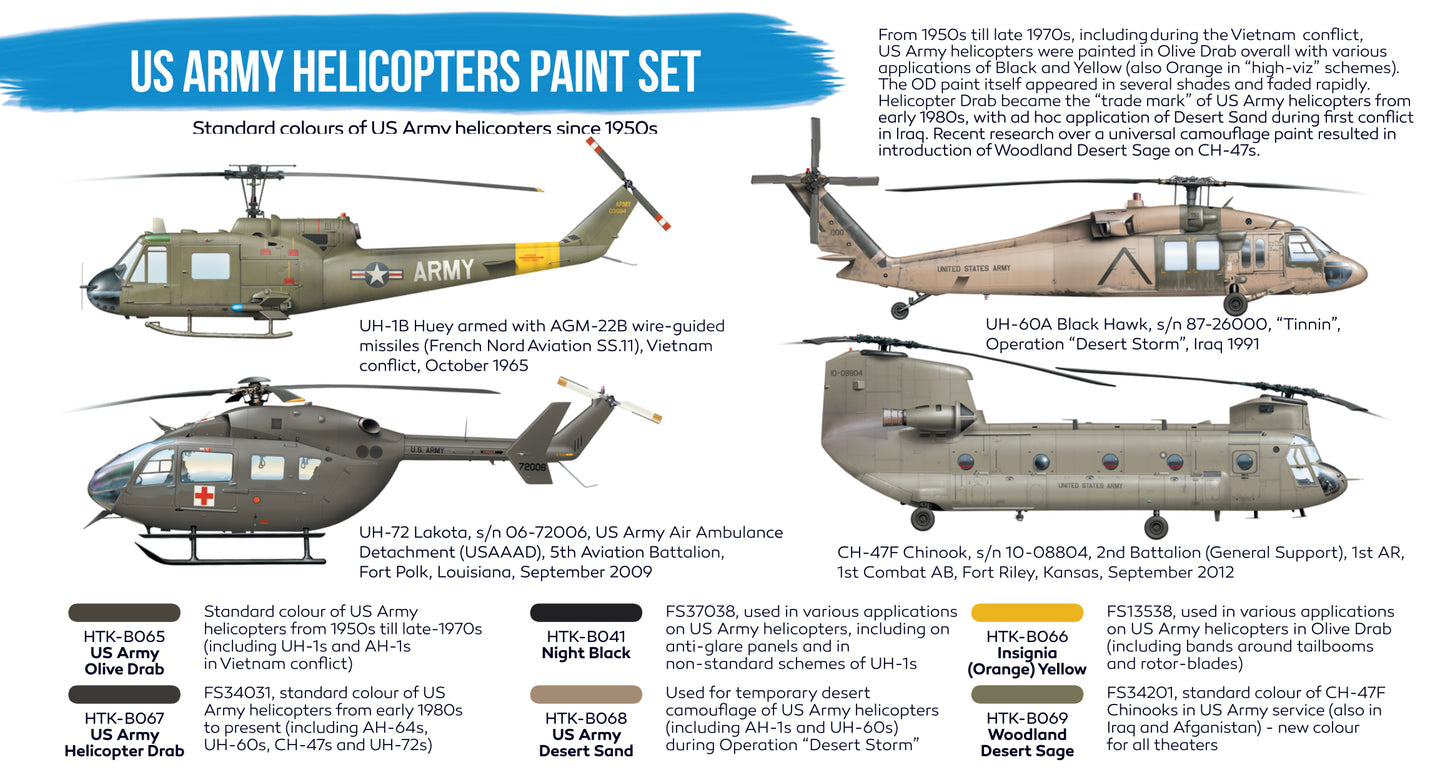 Hataka (blue line) US Army Helicopters Paint Set