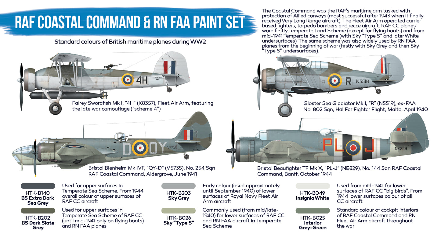 Hataka (blue line) RAF Coastal Command & RN FAA Paint Set