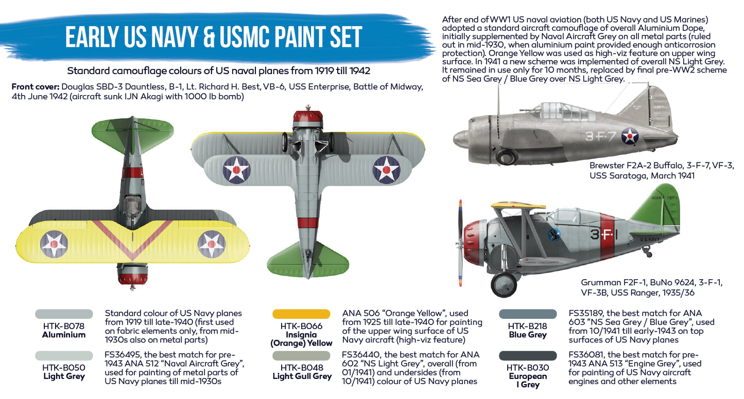 Hataka (blue line) Early US Navy & USMC Paint Set