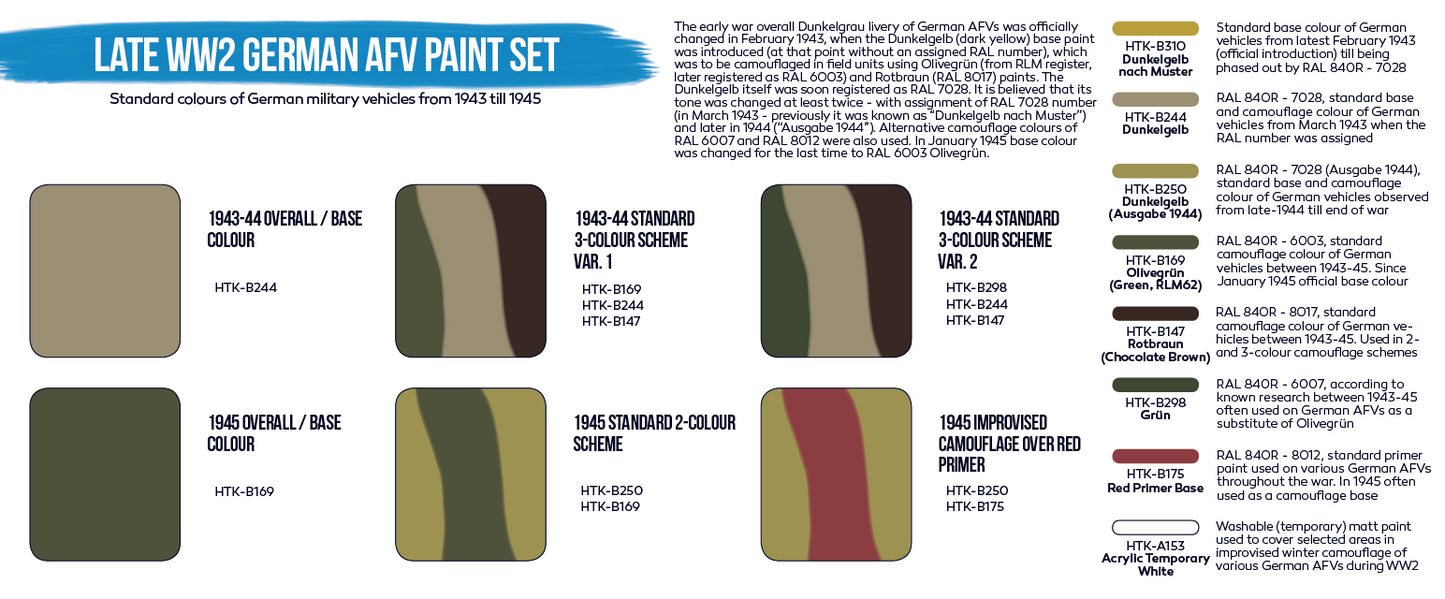 Hataka (blue line) Late WW2 German AFV Paint Set