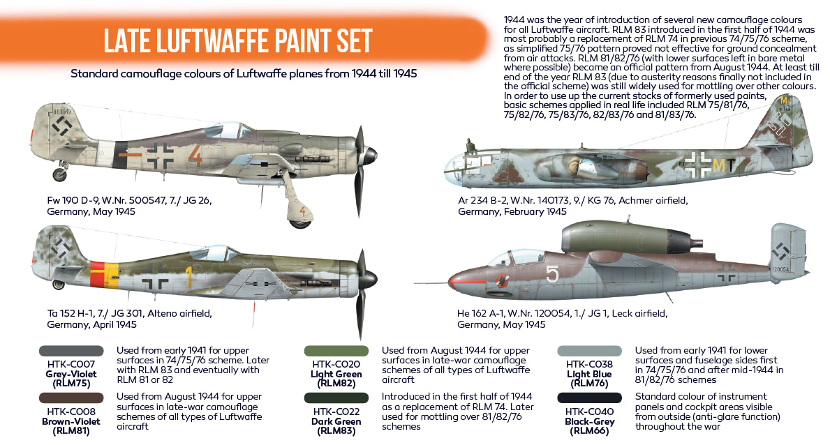 Hataka (orange line) Late Luftwaffe Paint Set