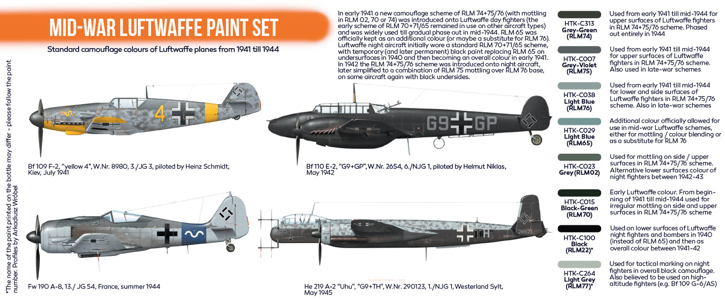Hataka (orange line) Mid-War Luftwaffe Paint Set