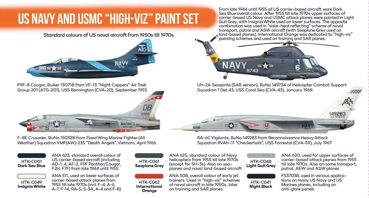 Hataka (orange line) US Navy and USMC "High-Viz" Paint Set