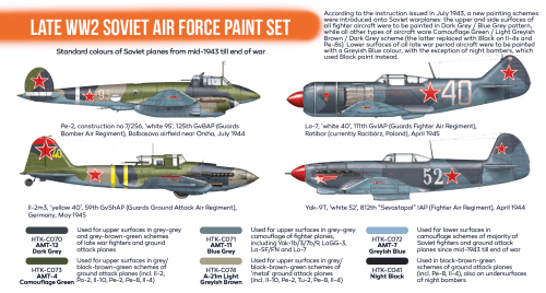 Hataka Orange Line Late WW2 Soviet Air Force Paint Set