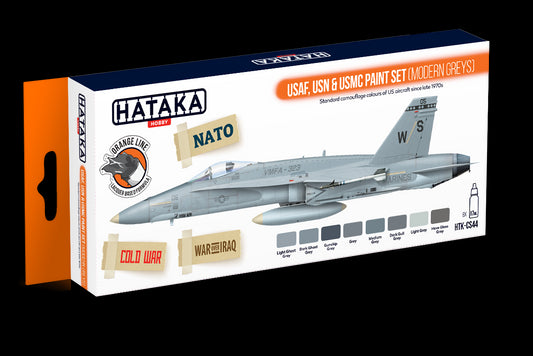 Hataka (orange line) USAF, USN & USMC paint set (modern greys)