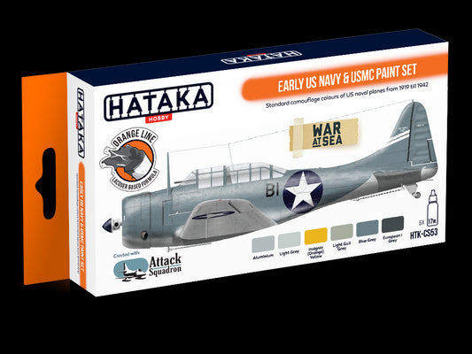 Hataka (orange line) Early US Navy & USMC Paint Set
