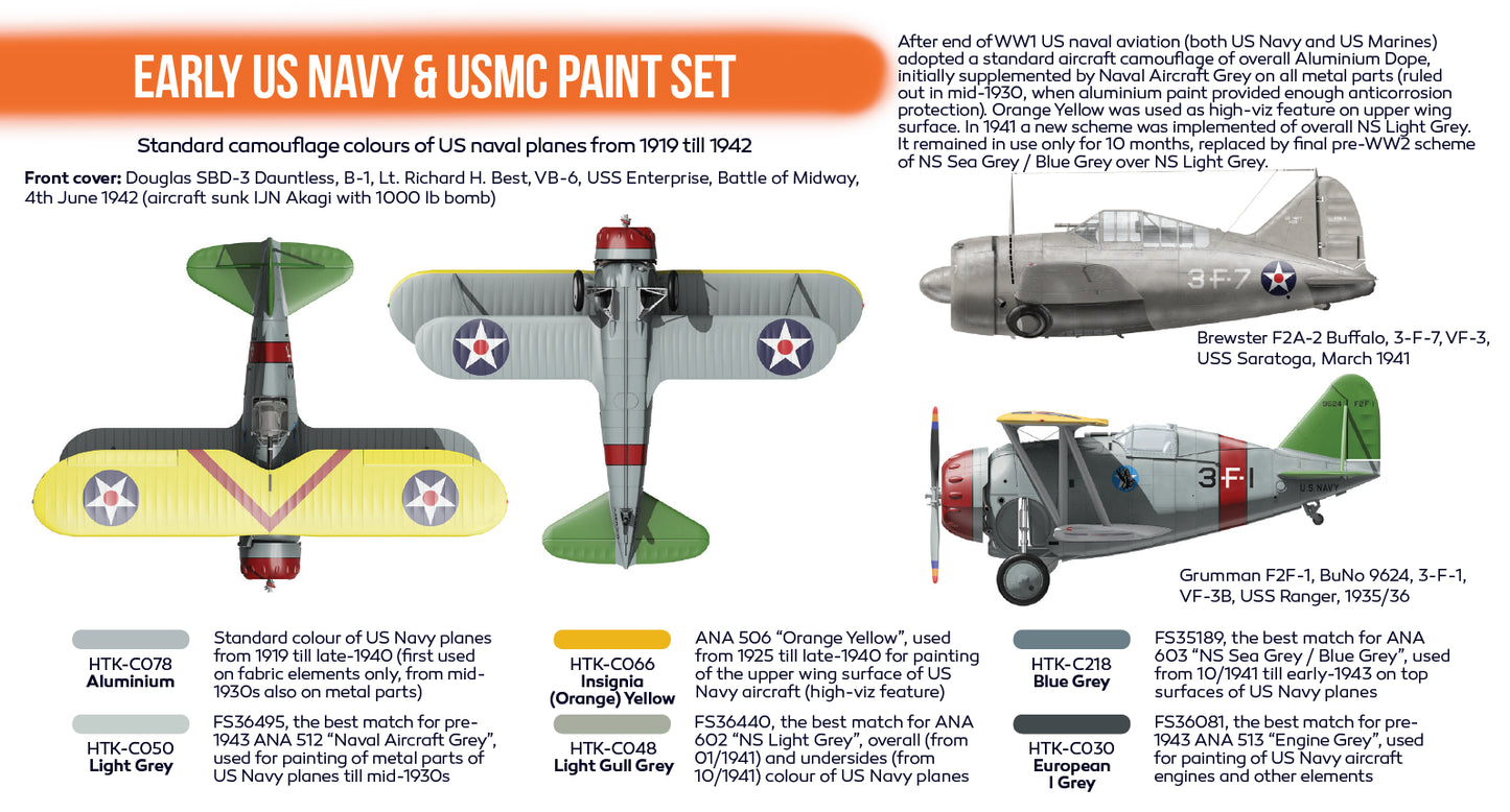 Hataka (orange line) Early US Navy & USMC Paint Set