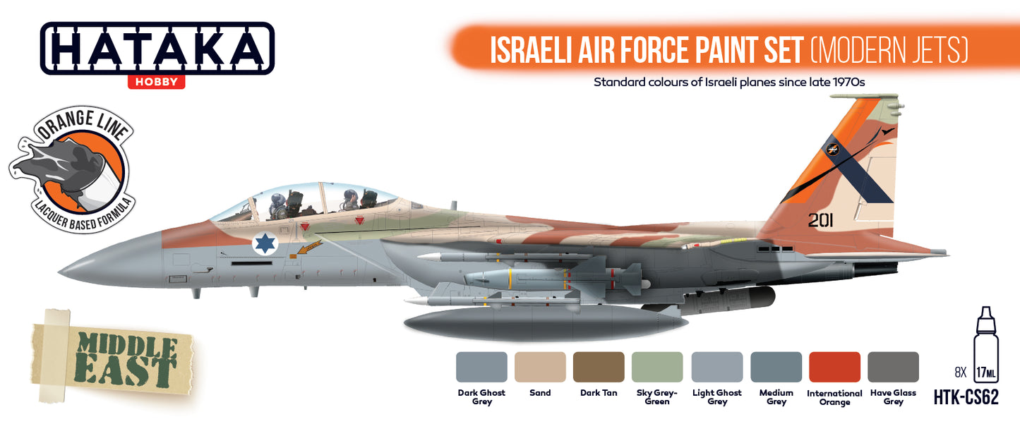 Hataka (orange line) Israeli Air Force Paint Set (modern jets)
