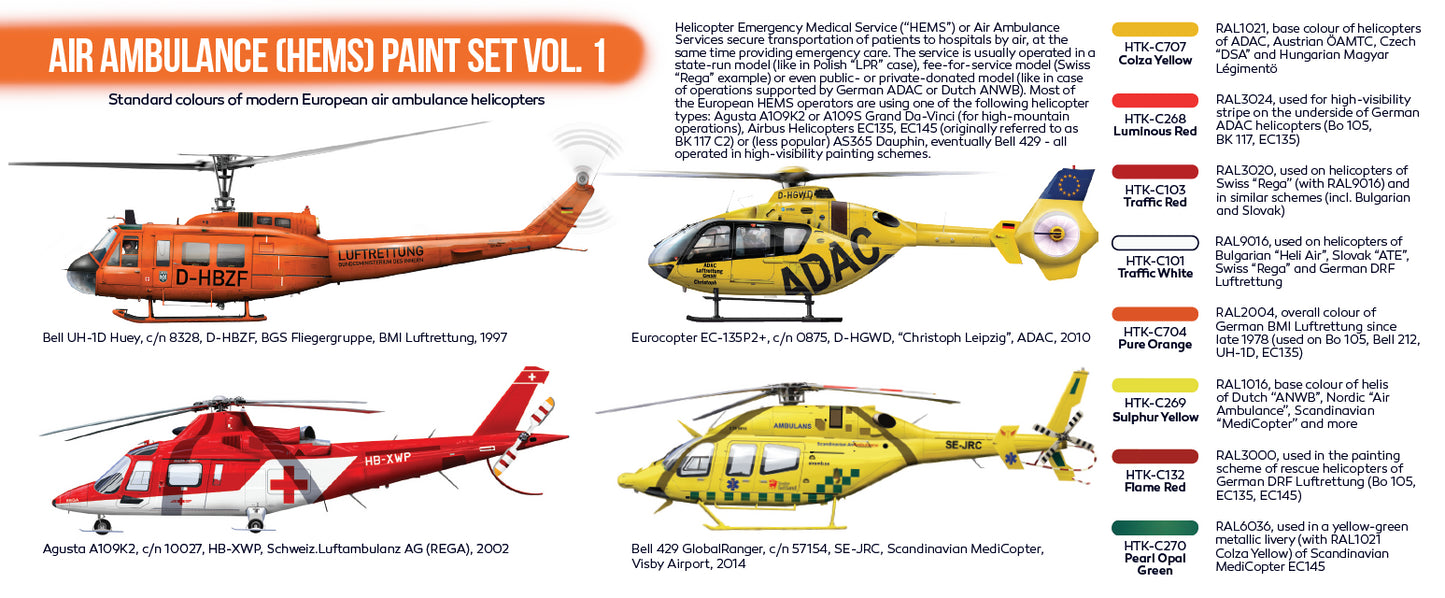 Hataka (orange line) Air Ambulance (HEMS) Paint Set Vol 1