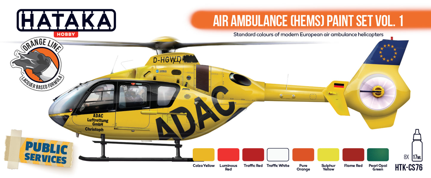Hataka (orange line) Air Ambulance (HEMS) Paint Set Vol 1