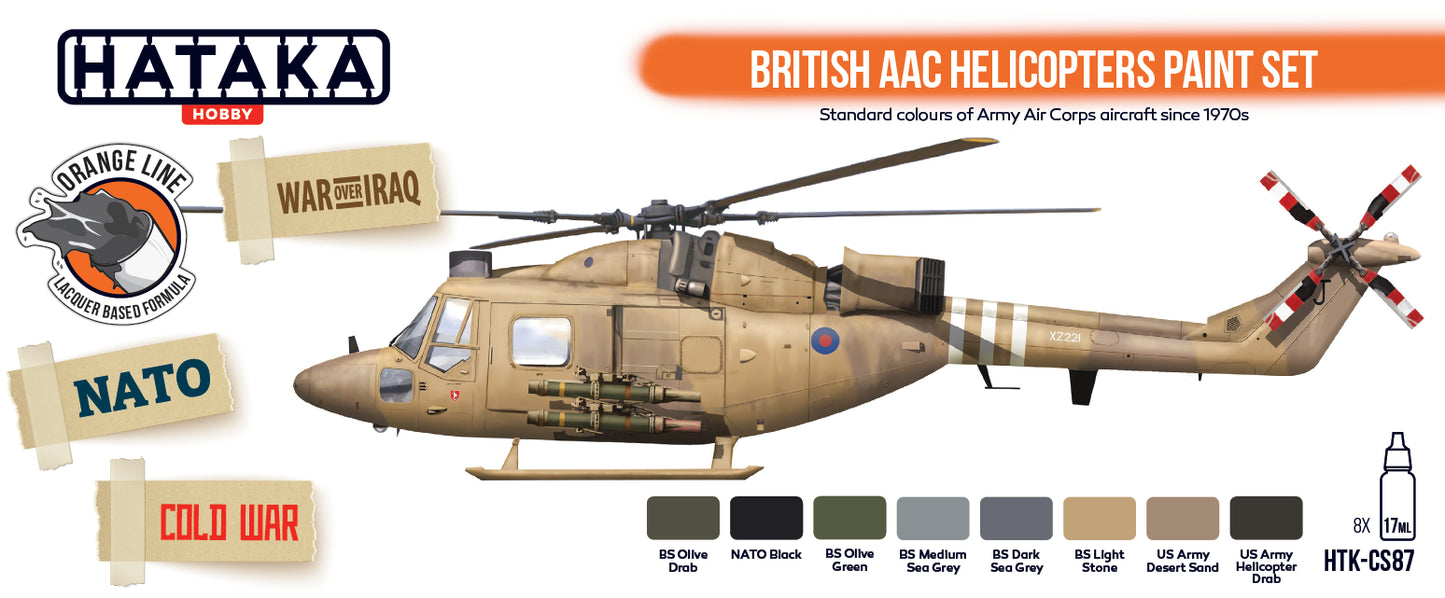 Hataka (orange line) British AAC Helicopters Paint Set