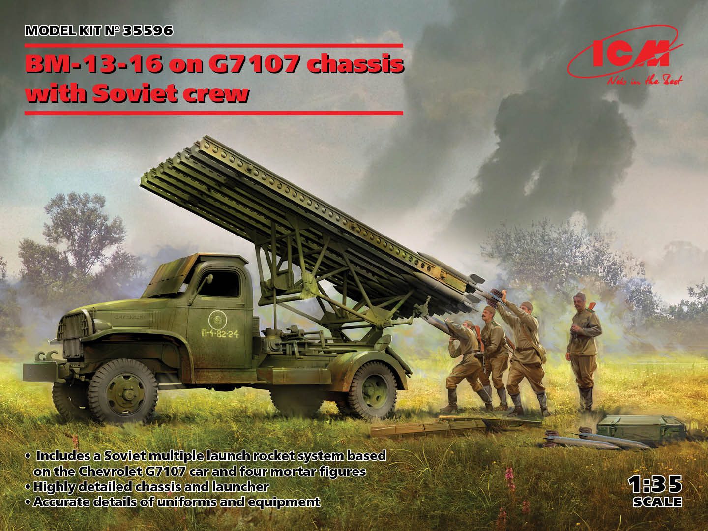 ICM 1:35 BM-13-16 on G7107 chassis w. Soviet Crew