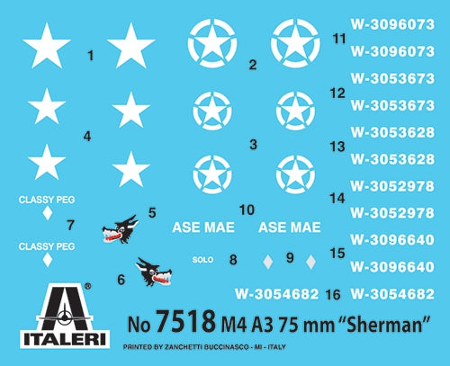 Italeri 1:72 M4A3 Sherman (wargame edition) Model Kit (pack of 2)