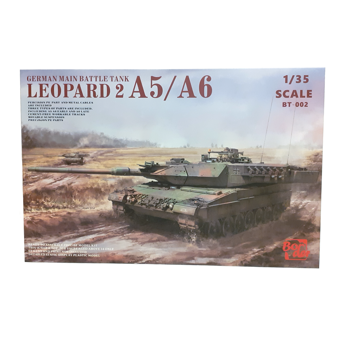 1/35 Scale Germain Main Battle Tank Leopard 2 A5/A6 Border Plastic Model Kit in Box