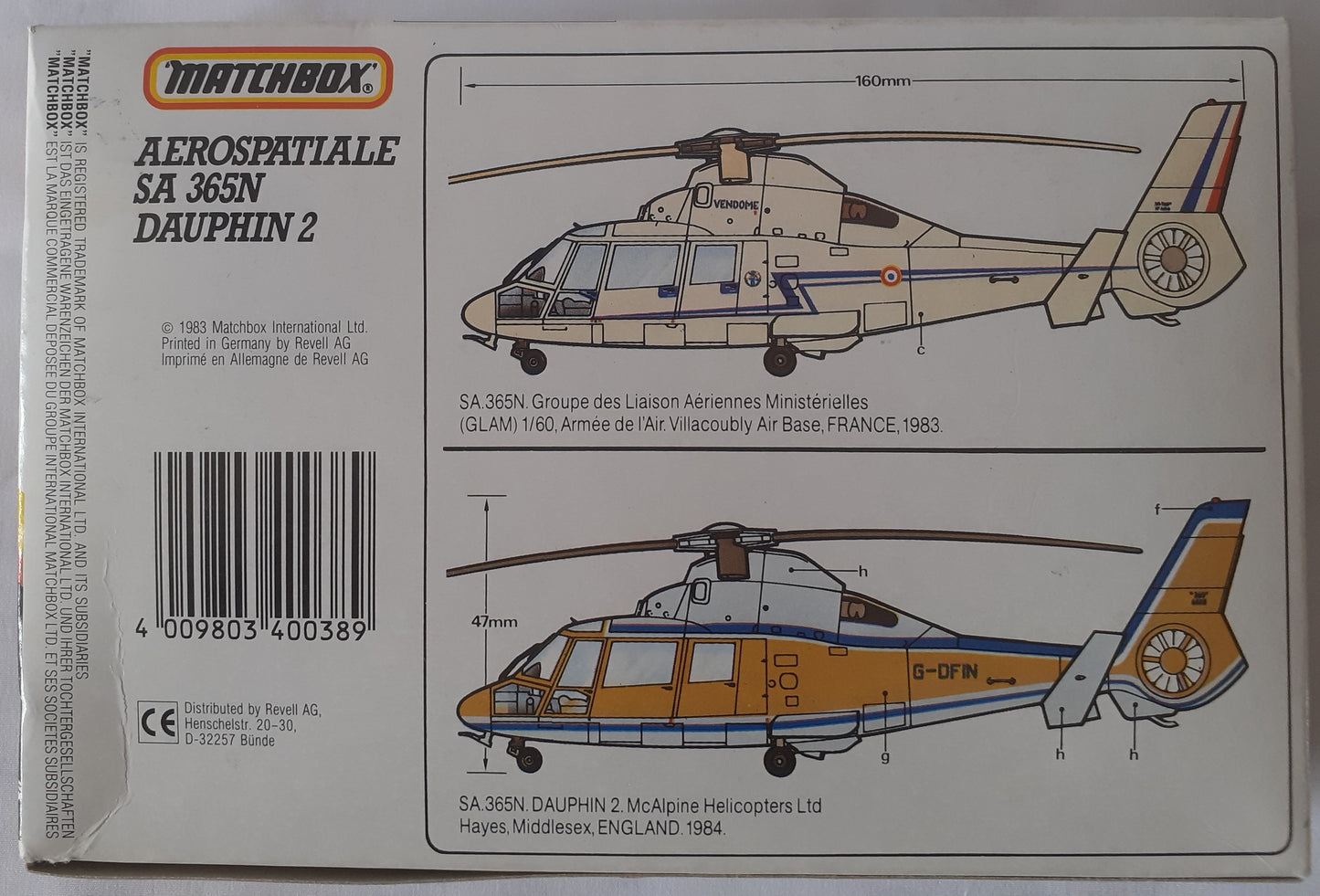 Matchbox 1:72 Dauphin 2 SA 365N Aerospatiale (1992)
