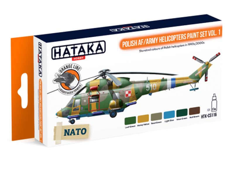 Hataka Orange Line Polish AF Army Helicopters Paint Set