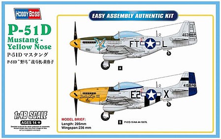 HobbyBoss 1:48 P-51D Mustang - Yellow Nose Model Kit