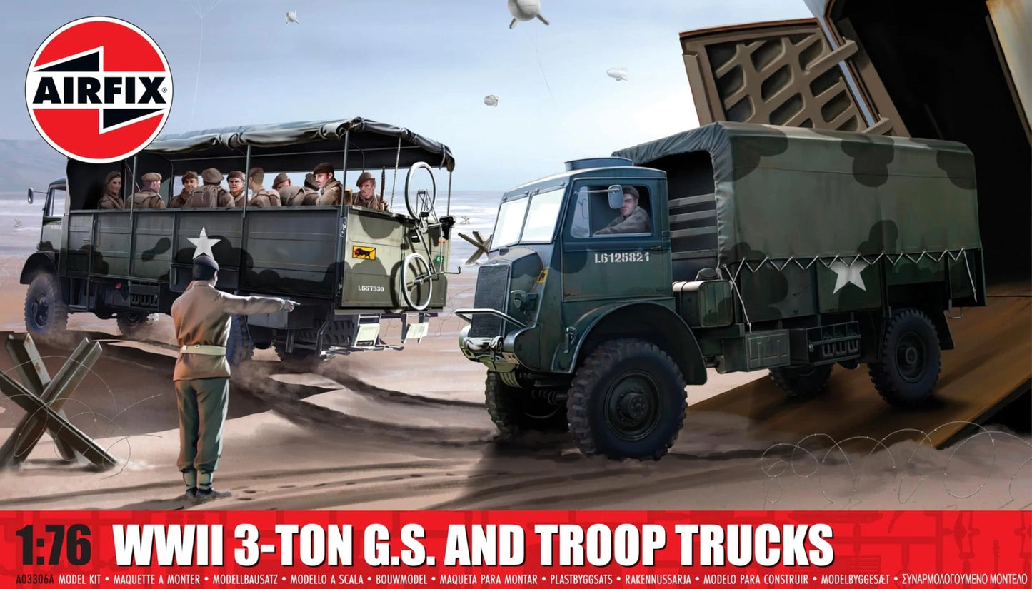 Airfix 1:76 WWII 3-Ton G.S. and Troop Trucks