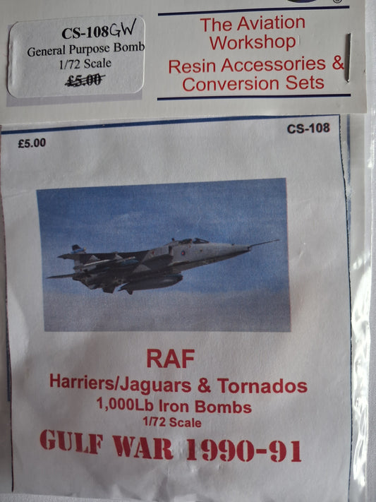 The Aviation Workshop 1:72 RAF Harriers/Jaguars & Tornados 1,000lb Iron Bombs