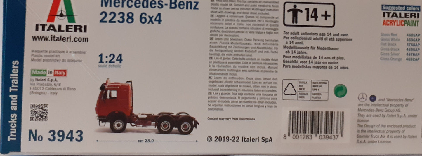 Italeri 1:24 Mercedes-Benz 2238 6x4