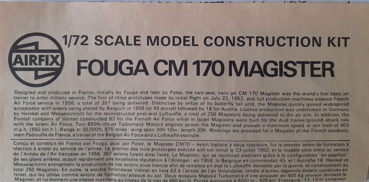 Airfix 1:72 Fouga Magister (1975)