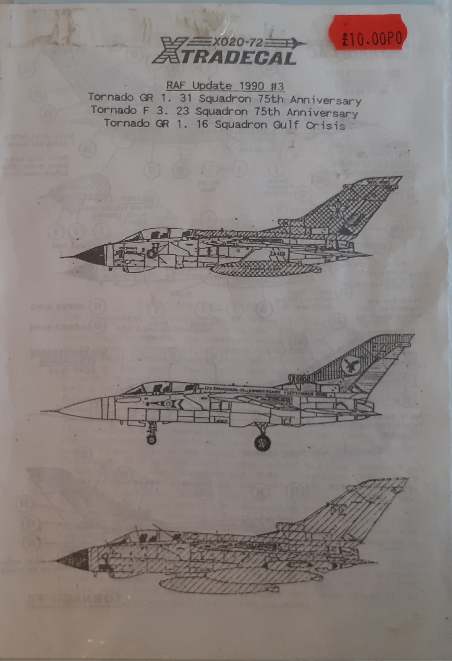 Xtradecal Decal RAF Update 1990 #3 Tornado