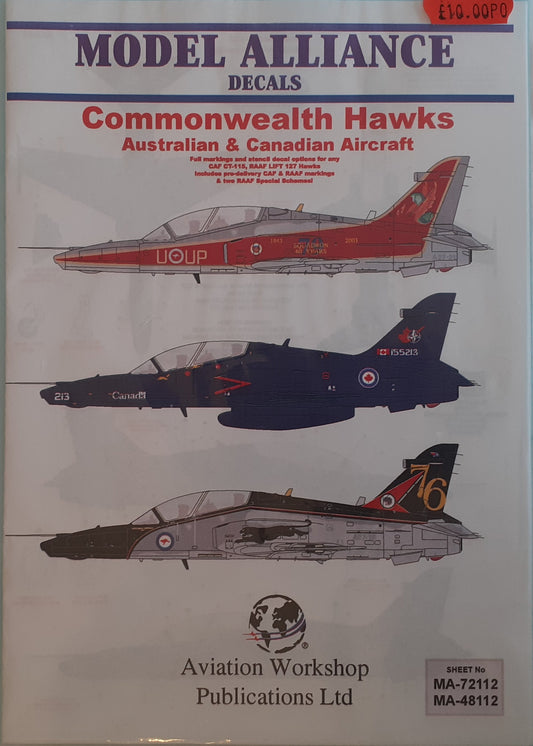 Model Alliance Decals Commonwealth Hawks, Australian and Canadian