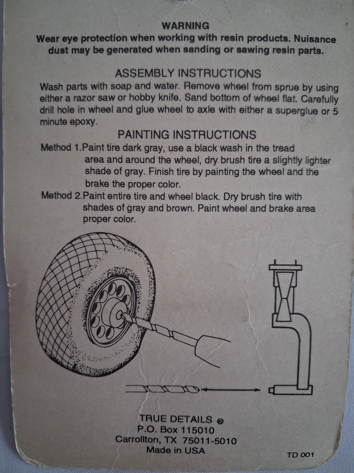 True Details 1:72 Douglas SBD Dauntless Wheel Set