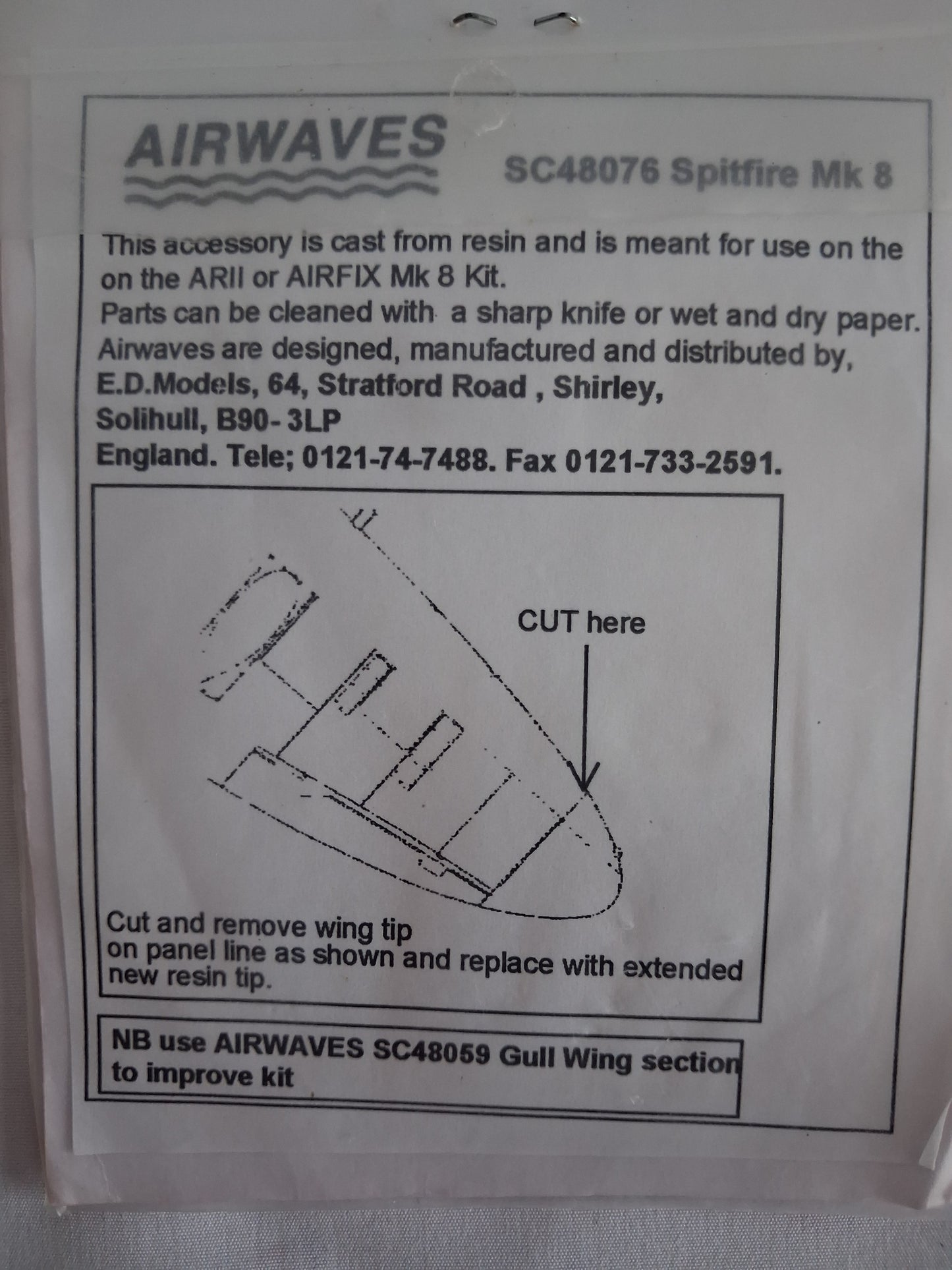 Airwaves 1:48 Spitfire Mk8 conversion