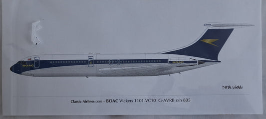 Classic Airlines Decals 1:144 BOAC Vickers 1101 VC10 G-ARVB