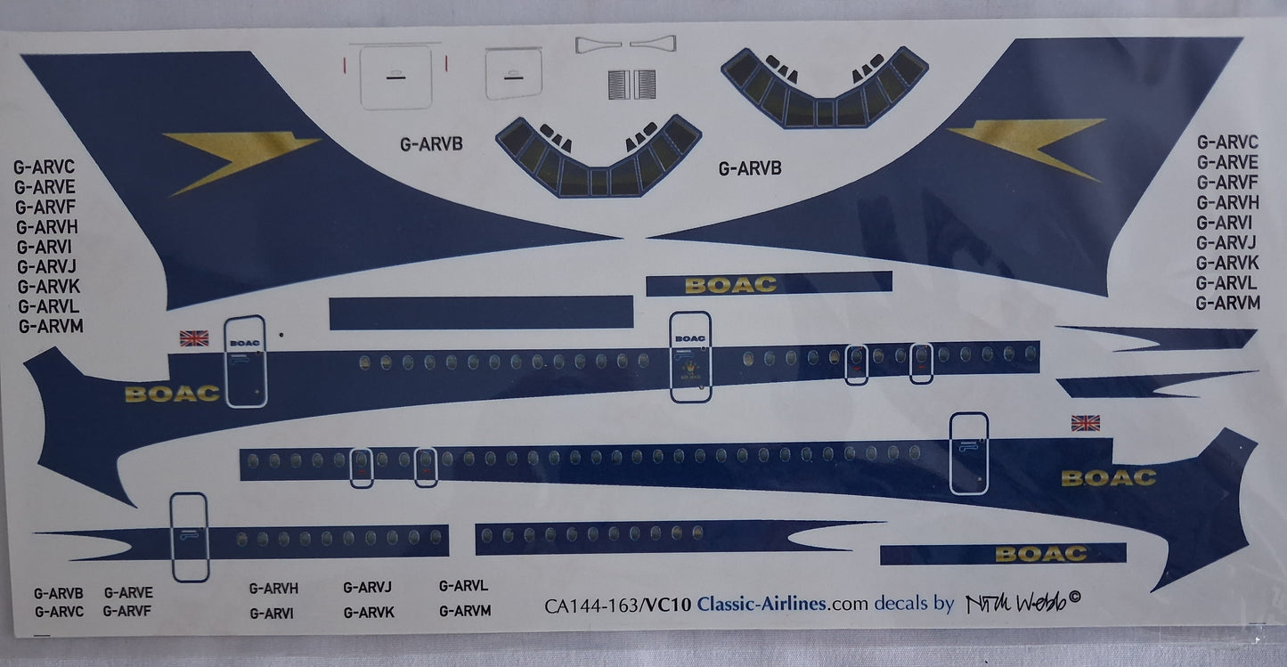 Classic Airlines Decals 1:144 BOAC Vickers 1101 VC10 G-ARVB