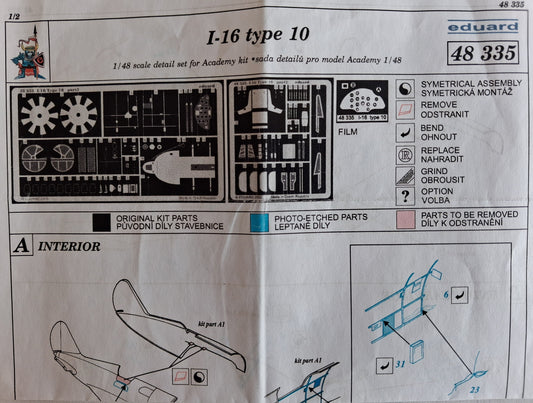 Eduard 1:48 I-16 Type 10 Interior Detail Set