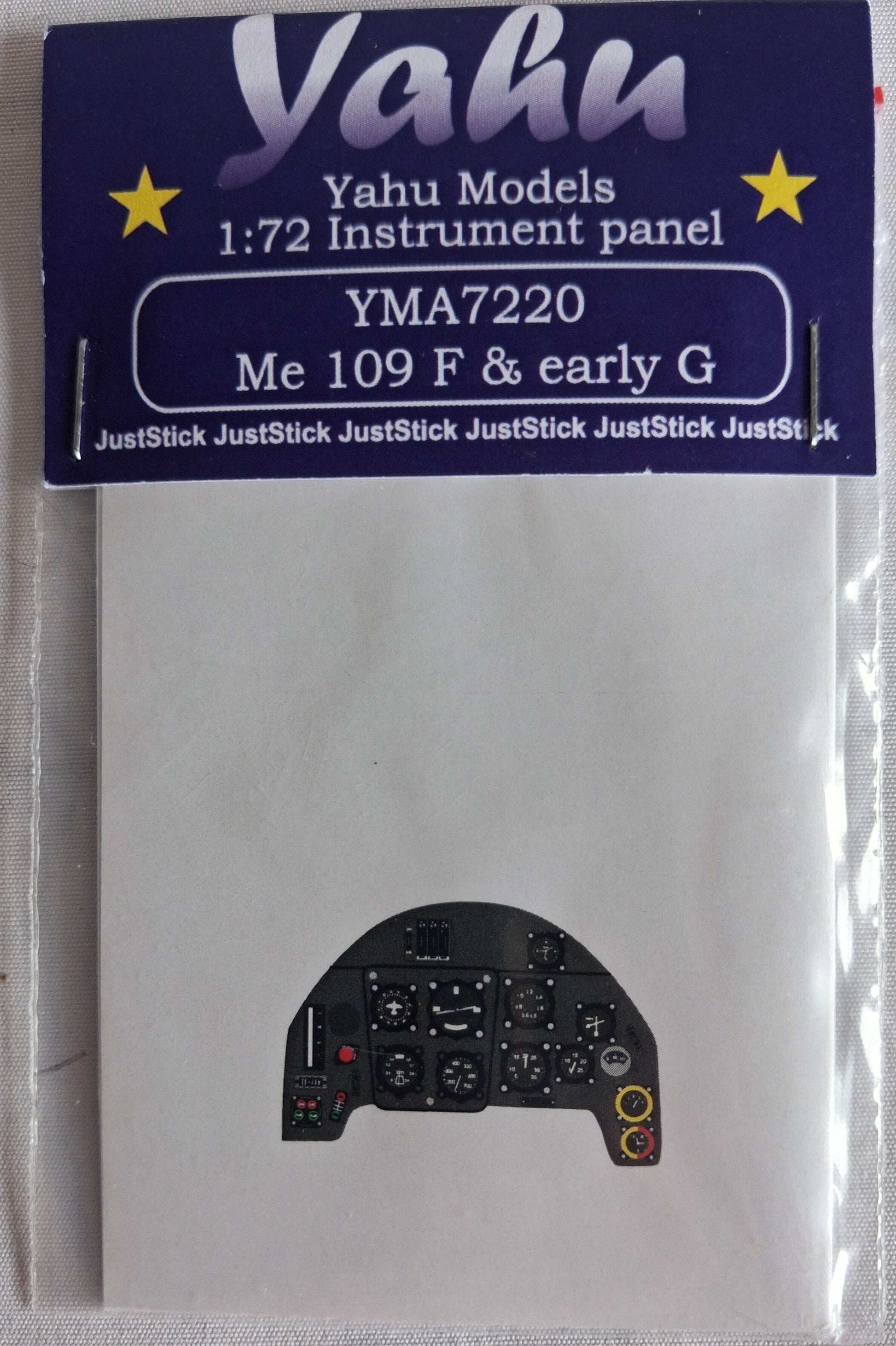 Yahu Models instrument panel model kit packaging on a white background