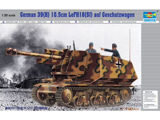 Trumpeter 1:35 German 39(H) 10.5cm LeFH18(Sf) auf Geschutzwagen