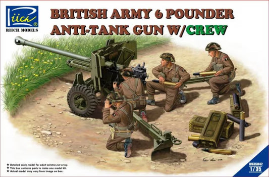 Riich Models 1:35 British Army 6 Pounder Anti-Tank Gun with Crew