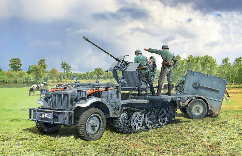 Italeri 1:35 Sd. Kfz. 10/4 with Flak 30 and Crew